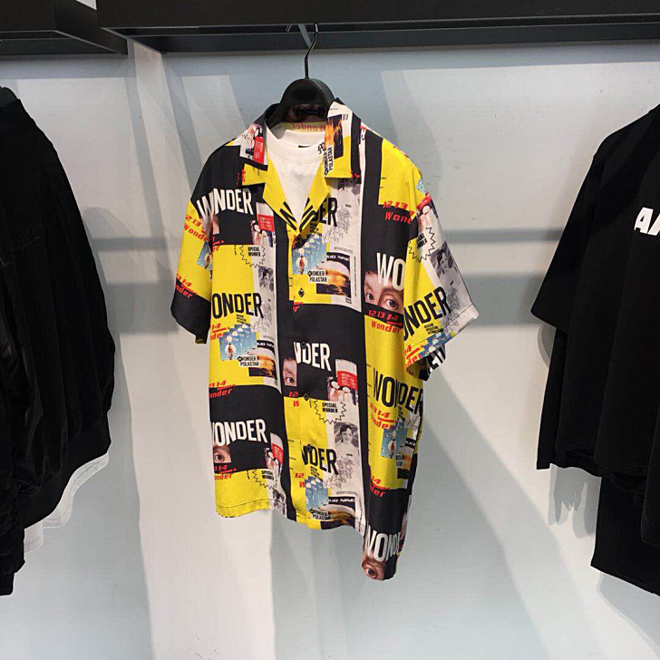 Men's casual printed short shirt