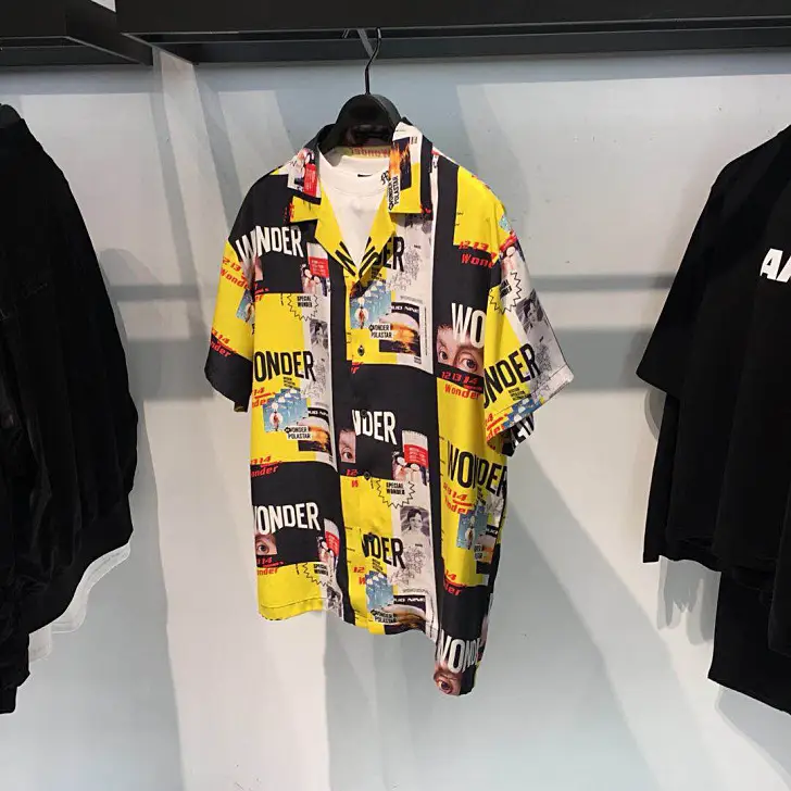 Men's casual printed short shirt