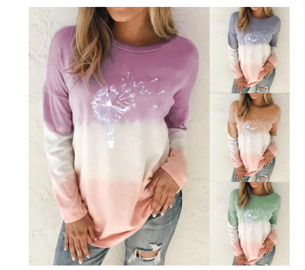 Gradient print long sleeves