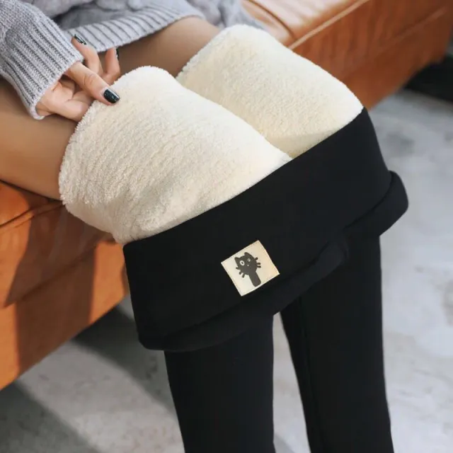 Women's lamb wool leggings Black Cat - Shop at LoveMi