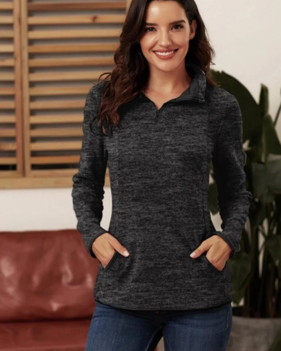 Zip Lapel Sweatshirt