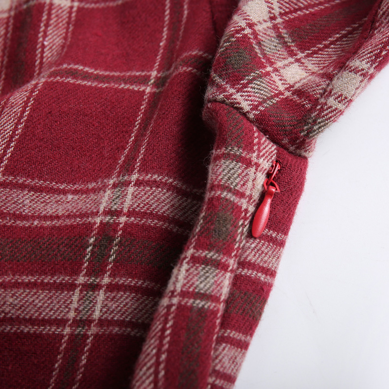 Vintage Check V-Neck Dress