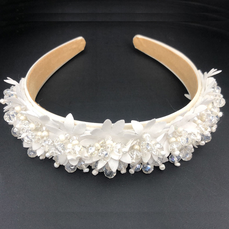 Comfortable non slip bridal crystal headband White - Shop at LoveMi