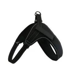 Custom Breathable Harness Vest for Dog with Reflective Strip and Metal Buckle - Black - View 1