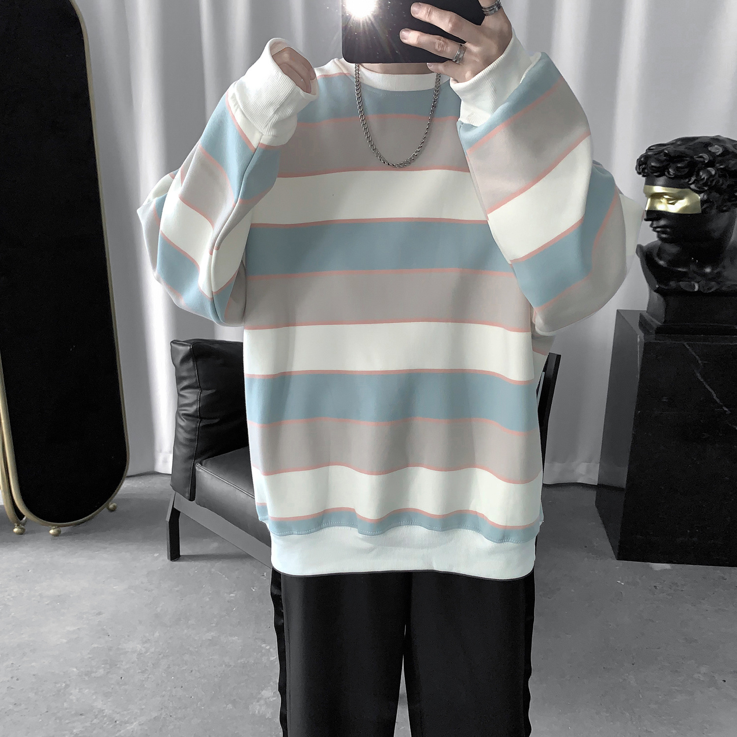 Striped contrast sweatshirt