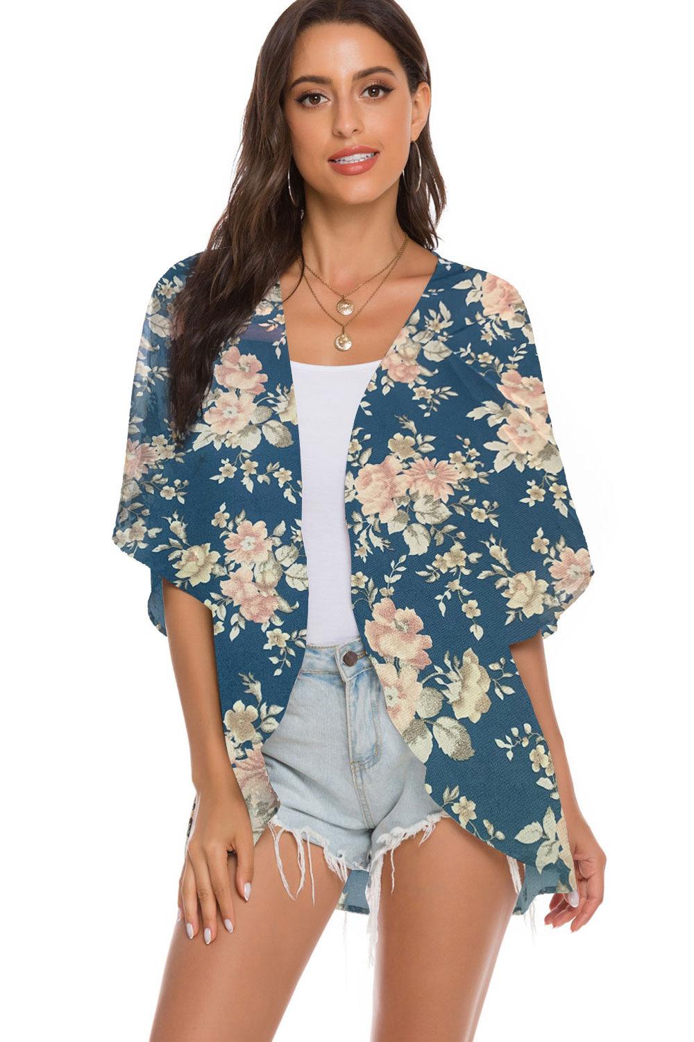 Solid color chiffon beach skirt blouse