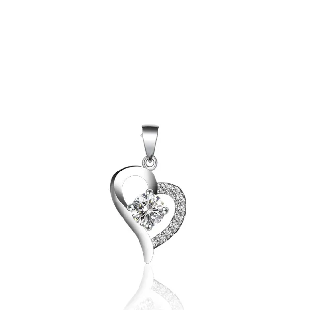 Love Necklace Women's Sweet Heart Shaped Heart Pendant Simple Temperament Silver Item Jewelry White - Shop at LoveMi