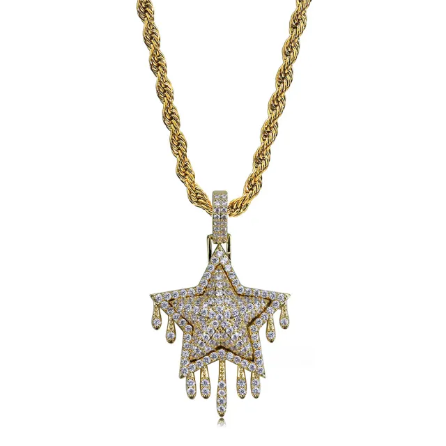 Five pointed star zircon necklace Gold - Shop at LoveMi