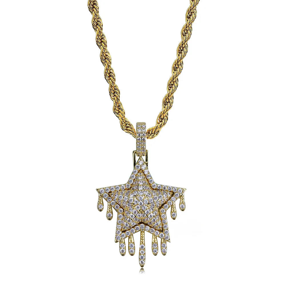 Five-pointed star zircon necklace - Gold