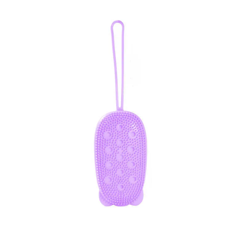 Bathroom Body Brushes Silicone Sponge Portable Shower Brush - Purple