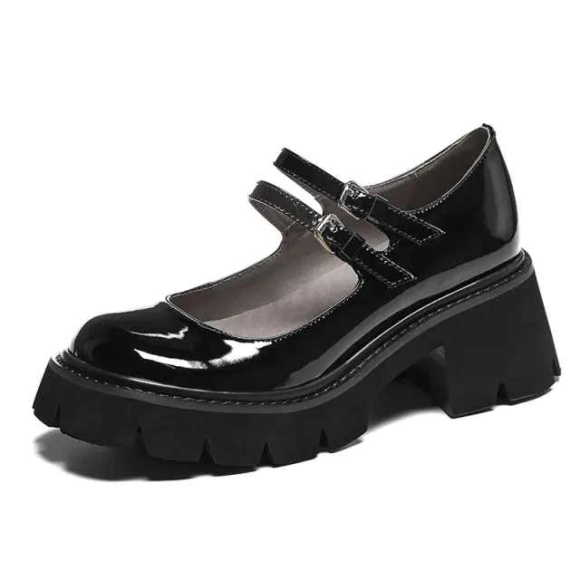 Leather round toe low top shoes Black - Shop at LoveMi