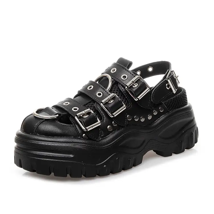 Daddy shoes rivet toe Roman shoes