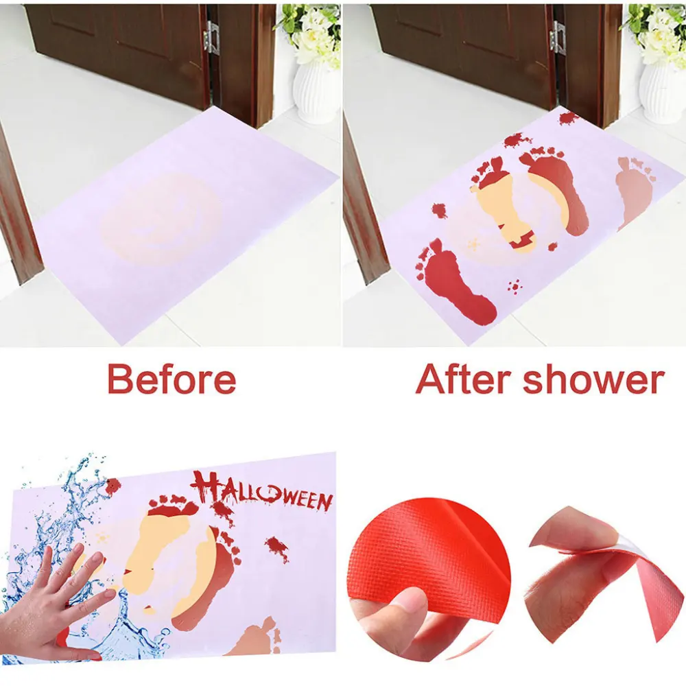 Halloween Foot Mat Bath Mat White Color-changing Carpet