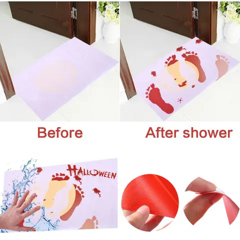 Halloween Foot Mat Bath Mat White Color-changing Carpet