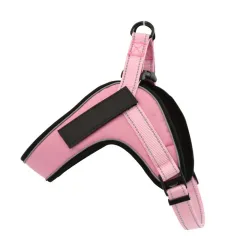 Custom Breathable Harness Vest for Dog with Reflective Strip and Metal Buckle - Pink - View 1
