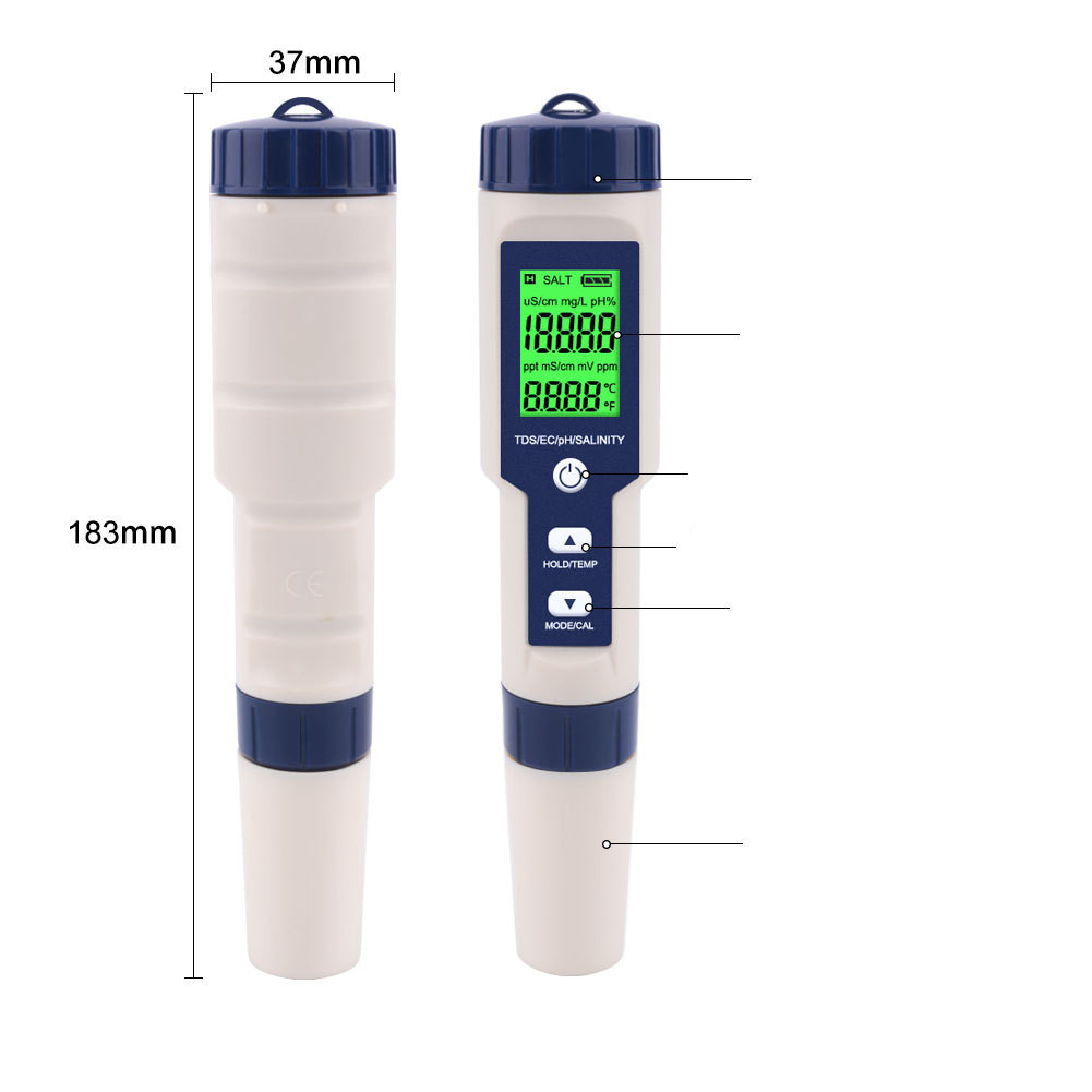 5 in 1 salinity meter waterproof salinity meter