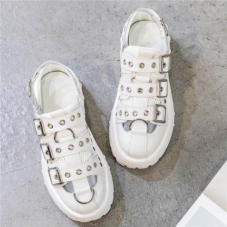 Daddy shoes rivet toe Roman shoes