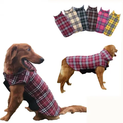 Tartan Dog Clothes a Waterproof Dog Suit Jacket Coat