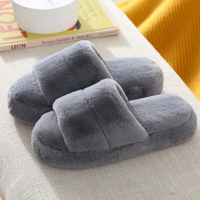 Indoor plush slippers Grey - Shop at LoveMi
