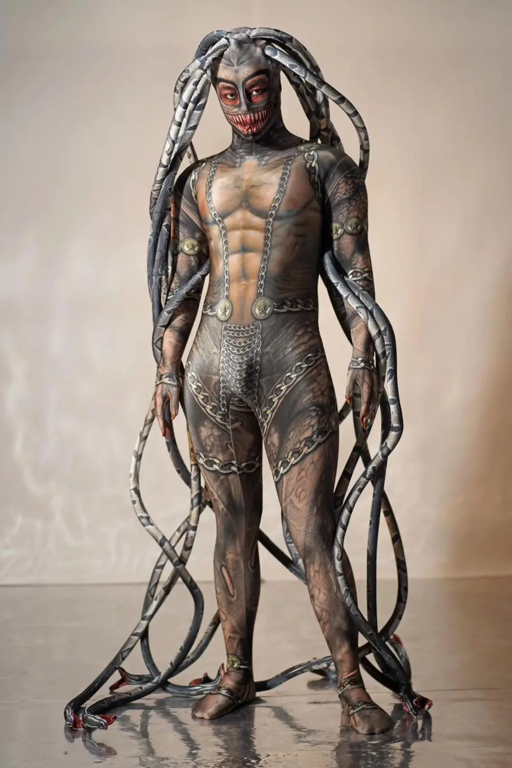 Medusa Fake Transparent Meat Snake One-piece Costume - Male