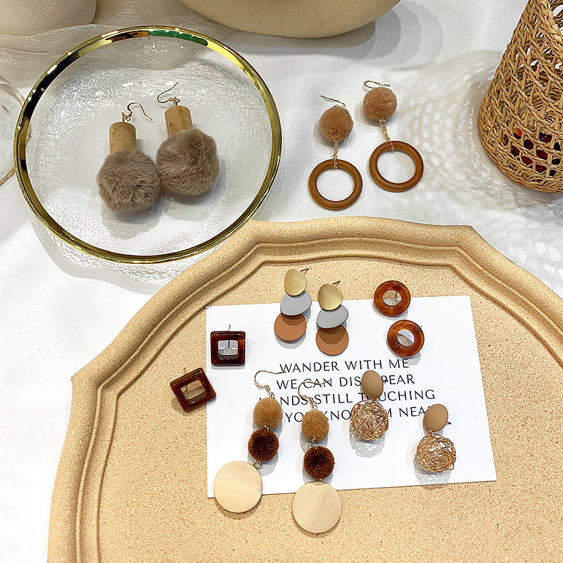 Women's brown earrings