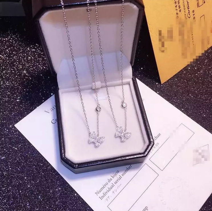 925 Sterling Silver Butterfly Long  Necklaces