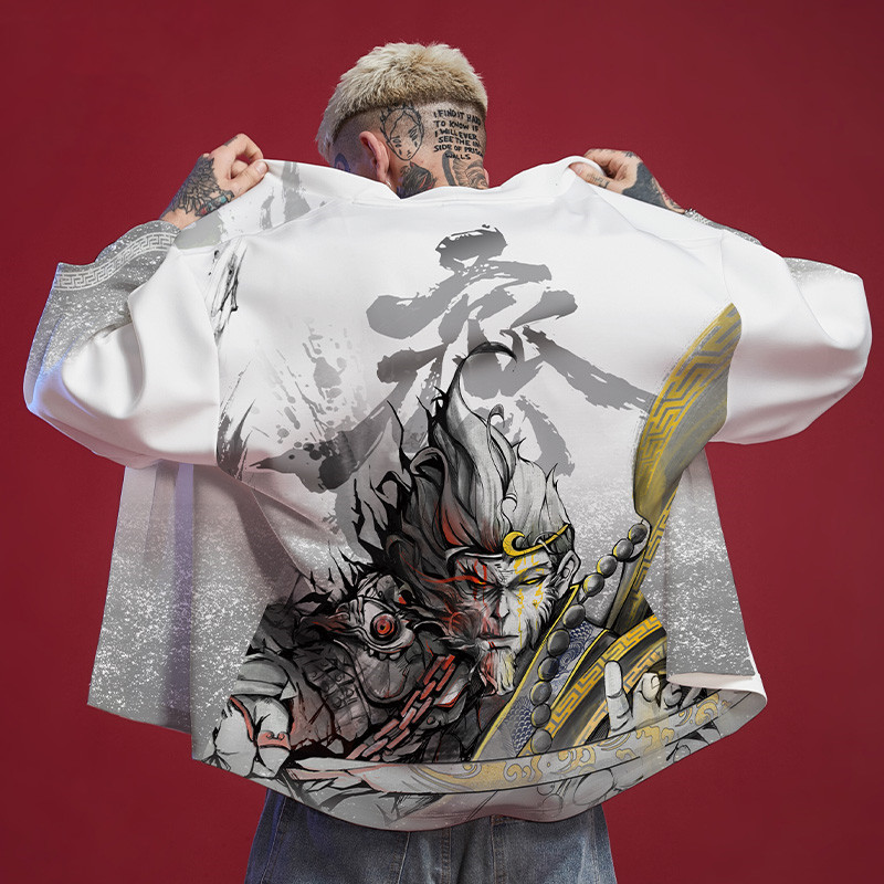 Handsome three-quarter sleeve cardigan robe