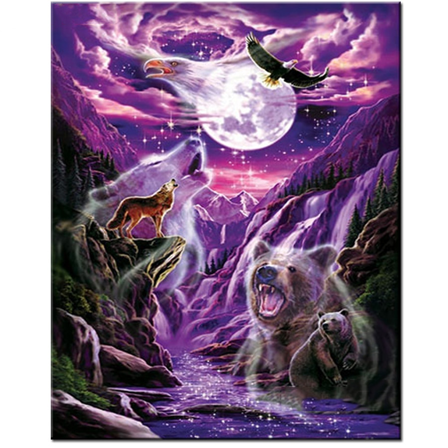 Wolf bear moon 5D cross stitch