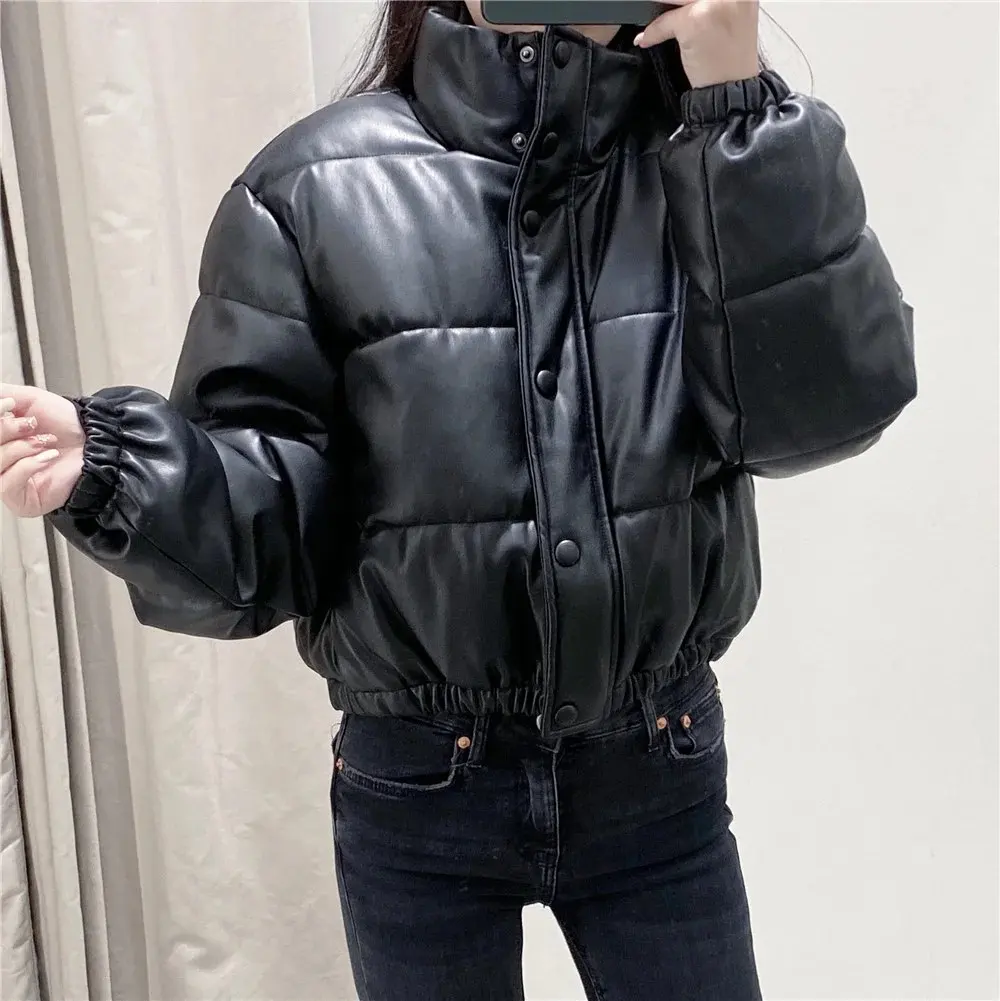 Faux Leather Cotton Jacket