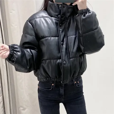 Faux Leather Cotton Jacket