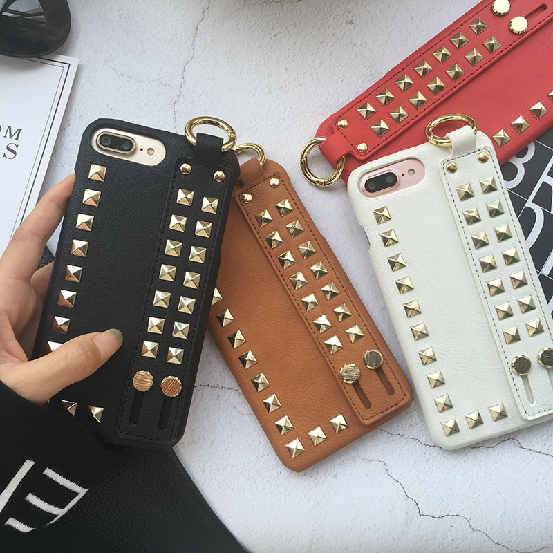 Compatible with Apple , Matte nail wrist strap phone case