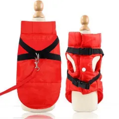 Waterproof cold burst wash pet dog vest coat - Red - View 1