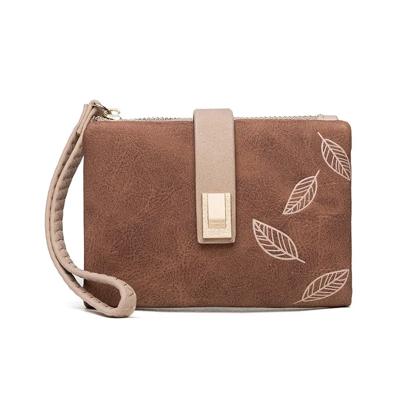 Soft matte short Purse - Brown