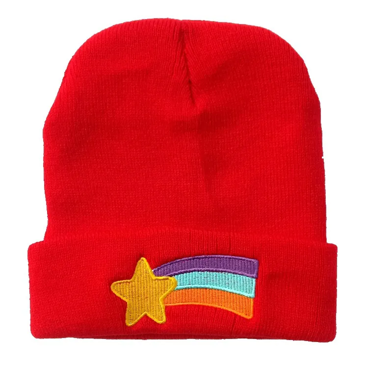 Rainbow woolen hat - Red
