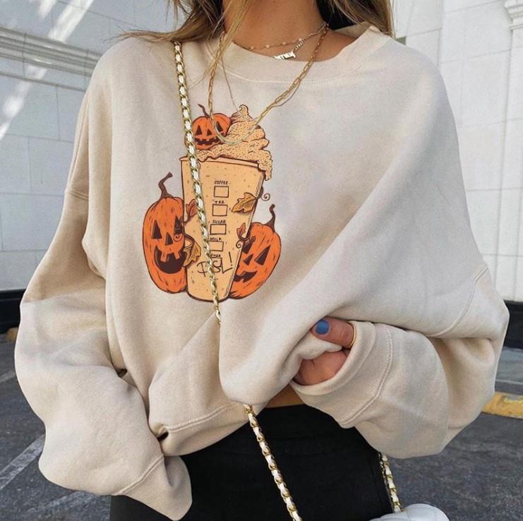 Pumpkin print long sleeve