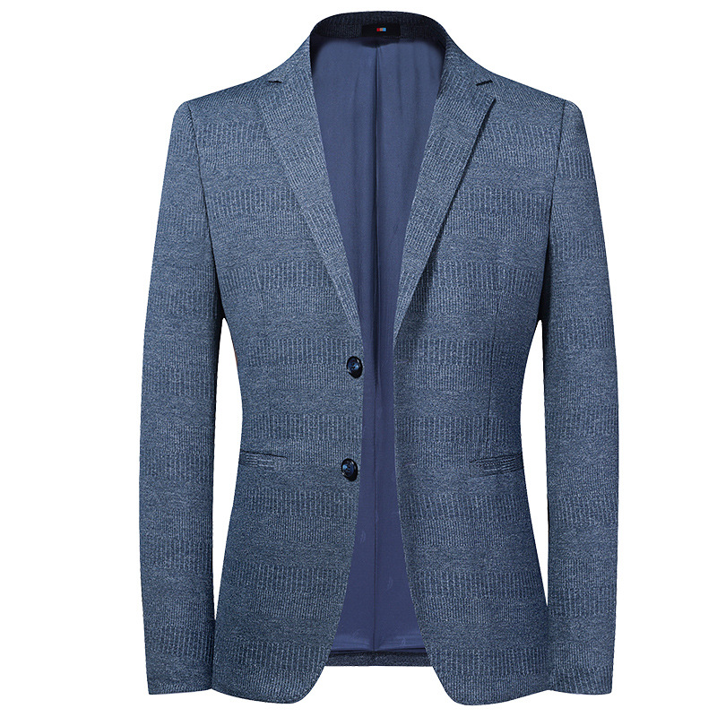 Remnant Men’s Knitted Two-Button Blazer — Blue