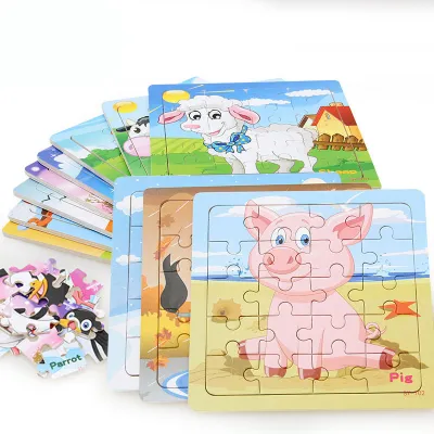 Children's poultry animal wooden puzzle