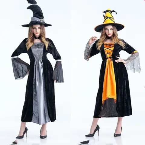 Women Scary Witch Costumes Sorceress Cosplay Costume for Halloween