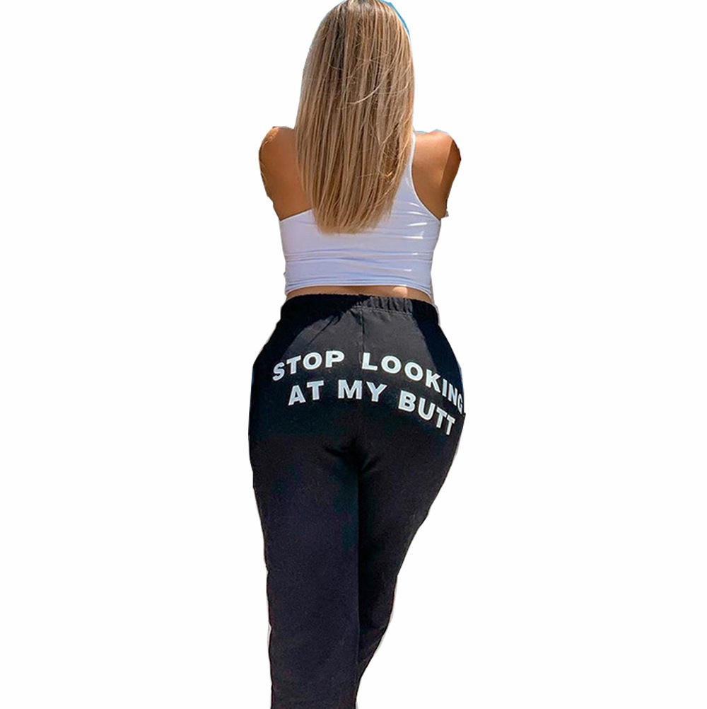 Personalized English printed casual pants