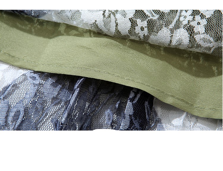 Two-piece lace pleated skirt