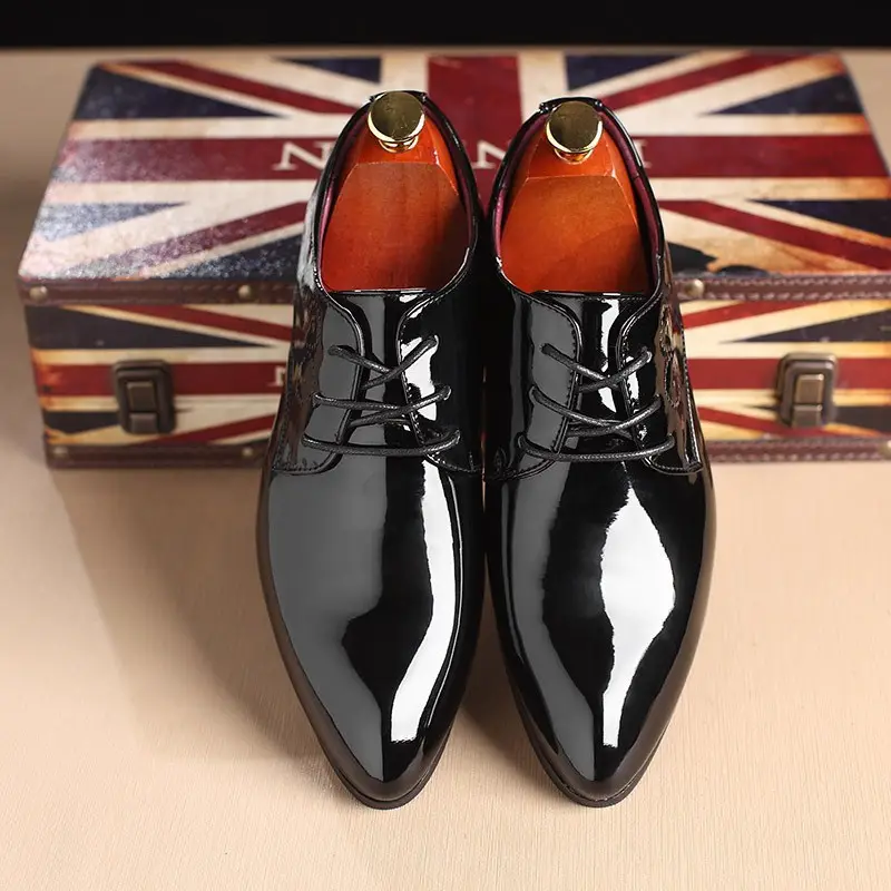 Men Leather Shoes Business Casual Dress Slip-on
