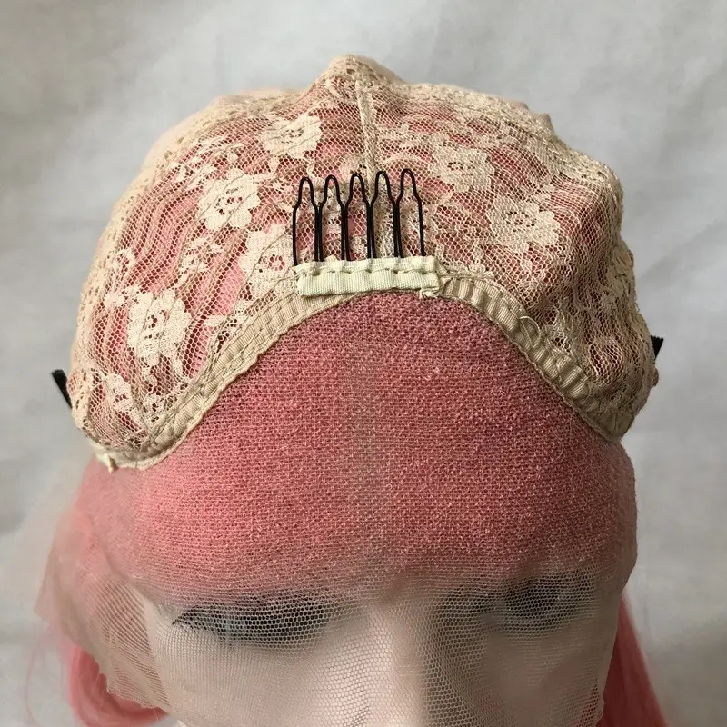 High temperature silk half hand woven straight wig