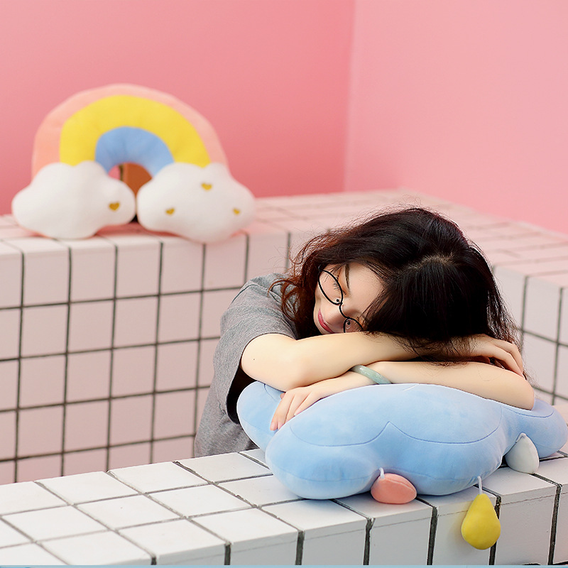 Rainbow clouds and moon plush toys