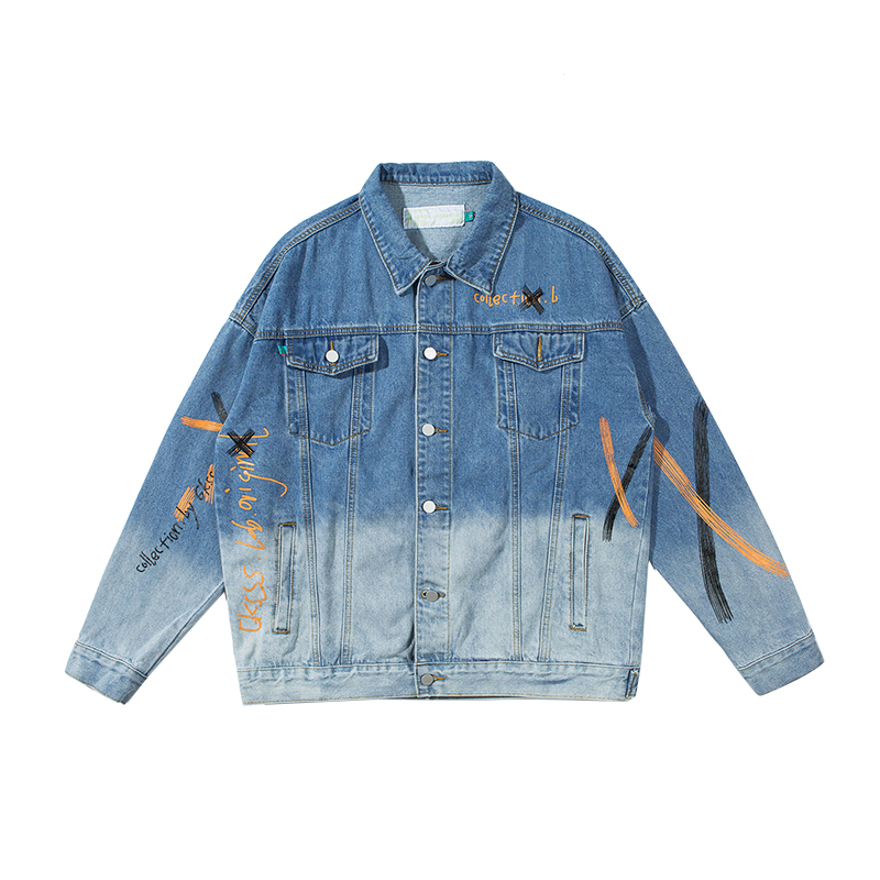Letter print denim jacket