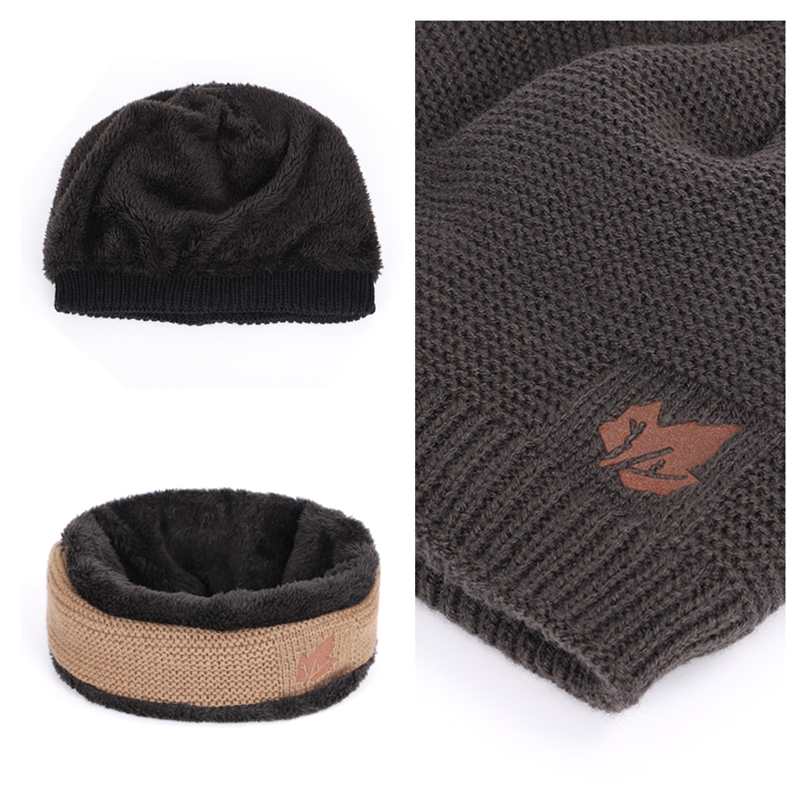 Plush cotton cap and scarf set