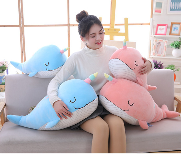Narwhal doll plush toy pillow