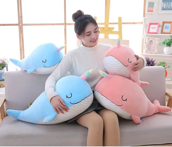 Narwhal doll plush toy pillow