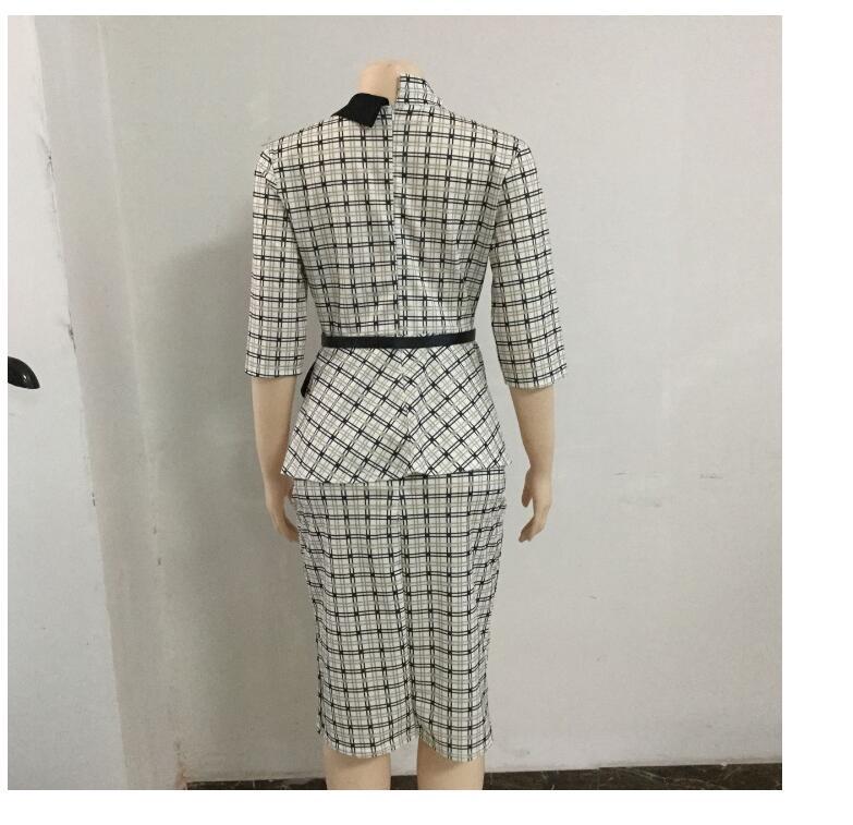 Plaid lapel sleeve suit