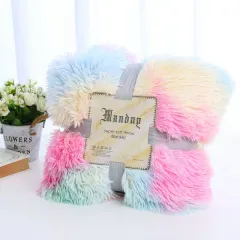 Plush Blanket Double-layer Blanket Multifunctional - Tie Dye Rainbow - View 1