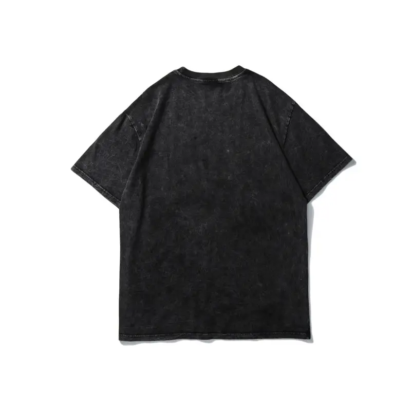 Retro washed and worn short-sleeved T-shirt